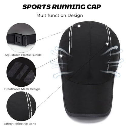 CLAPE Outdoor Sun Visor Hats Lightweight Waterproof Breathable Sports Hat UPF50+ Ultra Thin Cooling Baseball Hats - color: Yd04-black