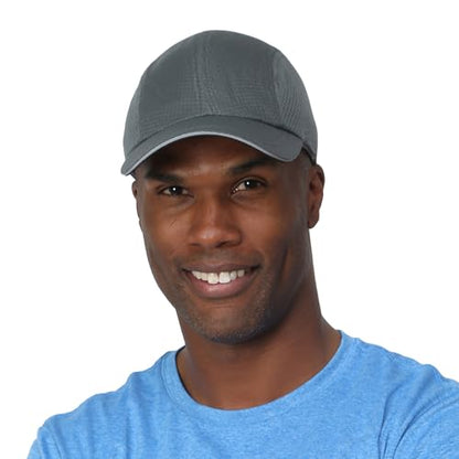 TrailHeads Men's Race Day Running Hat, Quick Dry, Moisture Wicking - color: Charcoal