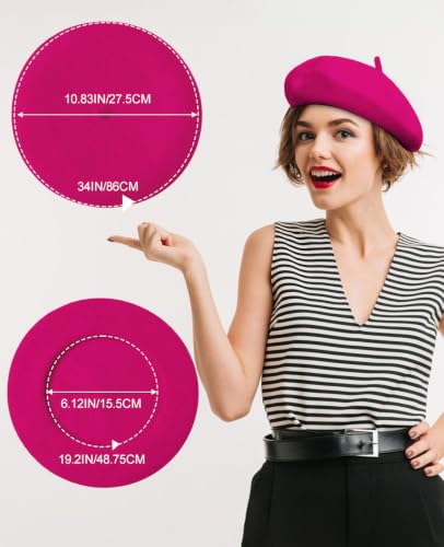 French Beret Hats for Women - Soft Warm Wool Solid Color Beanie Winter Cap - color: Coffee