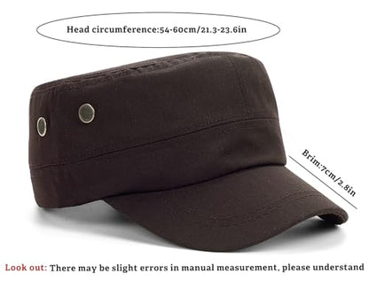 Unisex Basic Cadet Army Caps Everyday Military Style Hat - color: Coffee 1