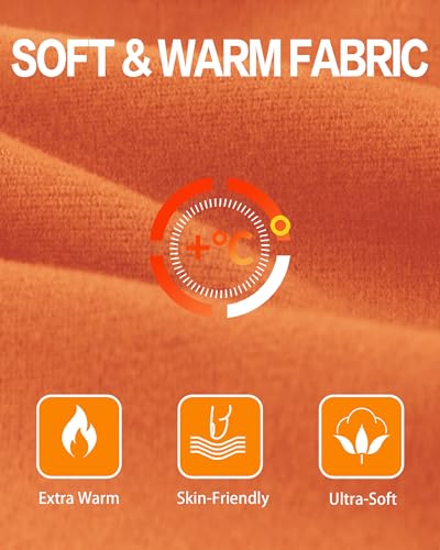 Ski Mask Balaclava for Men Women Windproof Thermal Winter Full Face Mask Cold Weather Skiing Snowboarding Neck Gaiter - color: Orange
