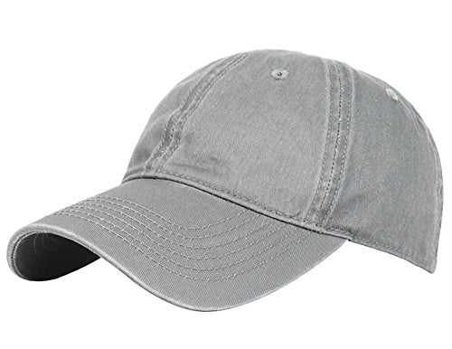 Glamorstar Classic Unisex Baseball Cap Adjustable Washed Dyed Cotton Ball Hat - color: Grey