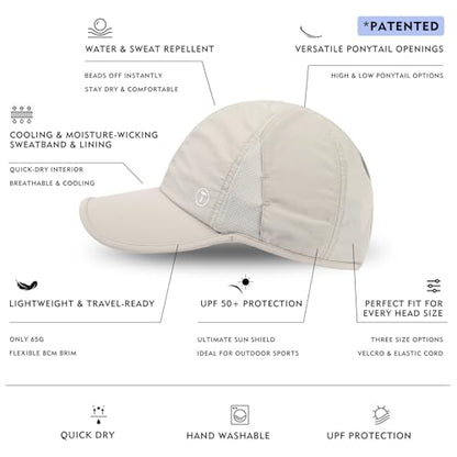 TOP-EX UPF 50+ Cooling Ponytail Baseball Cap for Women, Water-Resistant - color: Cloud Grey, size: X-Small