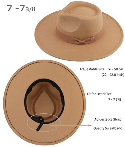 Pro Celia Big Wide Brim Women Fedora Hat - color: Peach-camel