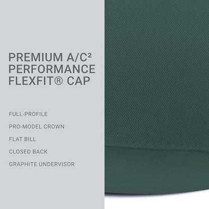 Pacific Headwear Unisex-Adult Pacific Headwear Premium a/C² Performance Flexfit® Cap - color: Dark Green, size: Small-Medium