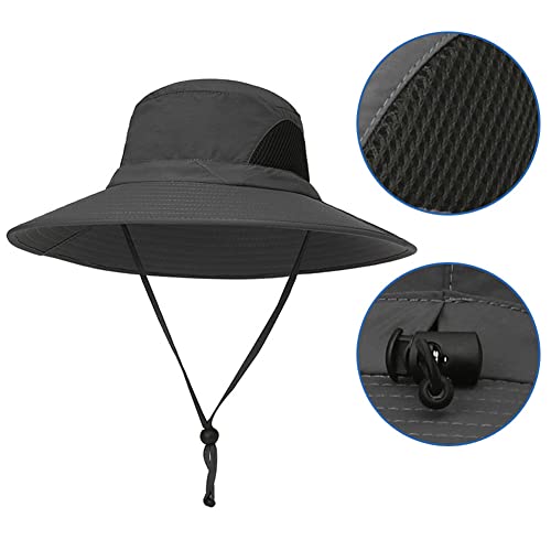 YR.Lover.Outdoor Boonie Men and Women's Hat Sun Protection Waterproof Cap for Safari Fishing Hunting Bucket Hat - color: Navy Blue