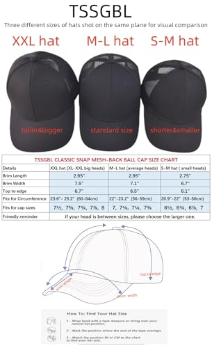 TSSGBL Classic Plain Baseball Cap, Small/M-L/XL-3XL Big Head Fit, Unisex Adjustable Cotton Structured Golf Dad Hat - color: Burgundy/Mesh, size: Small-Medium