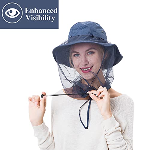 Palmyth Head Net Hat, Sun Hat Safari Hat - color: Navy