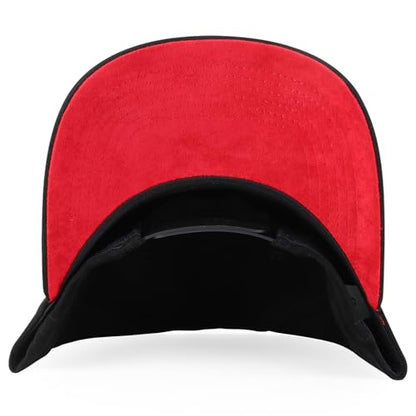 Trendy Apparel Shop 5 Panel Structured Soft Suede Snapback Ball Cap - color: Black