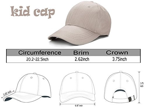 Edoneery Kids Baseball Hat, Adjustable Cotton Cap - color: Khaki, style: 3-8 Years