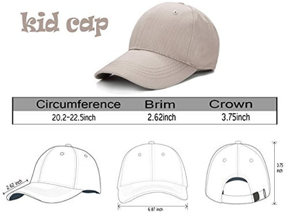 Edoneery Kids Baseball Hat, Adjustable Cotton Cap - color: Khaki, style: 3-8 Years