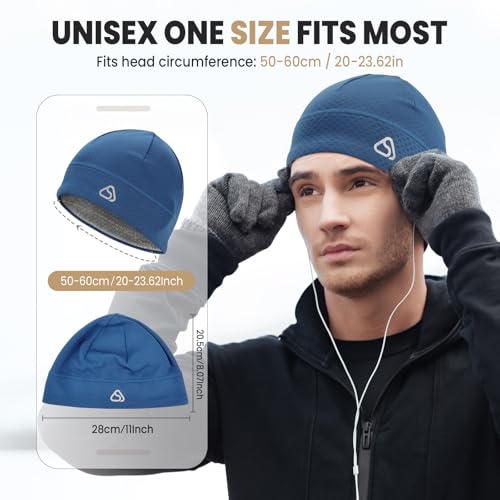 Skull Cap for Men Women Unidirectional Moisture Absorption & Sweat Wicking Quick-Dry Running Hat Beanie, Thermal Helmet Liner - color: Royal Blue