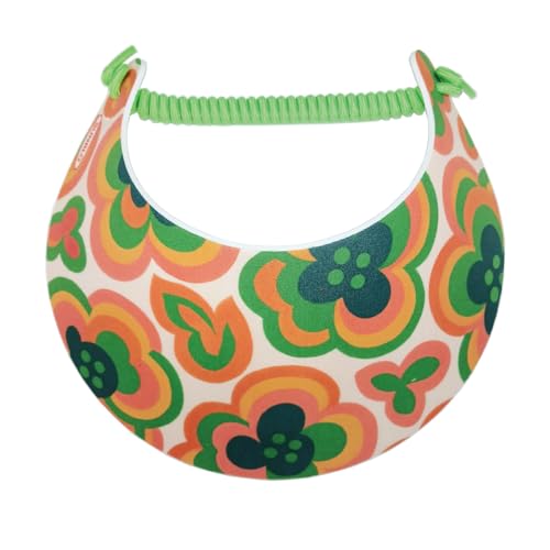 SUNBLO Roll-Up Sun Visor with Wide Brim for Outdoor Use – Running, Golf, Hiking, Beach – Ultra-Light UV Protection for All - color: Flowers