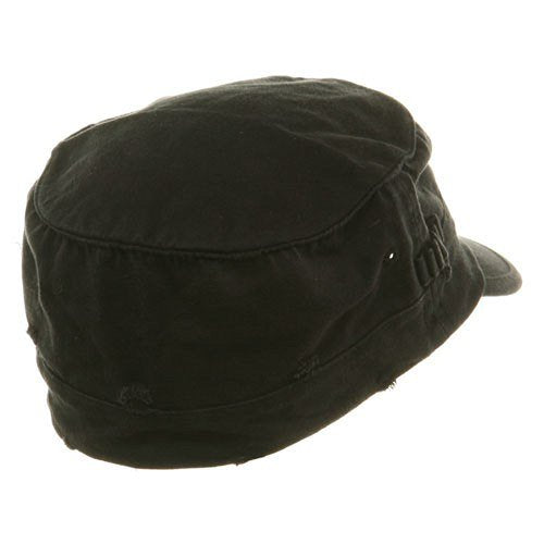 Washed Cotton Fitted Army Cap-Black W32S34E (S/M)