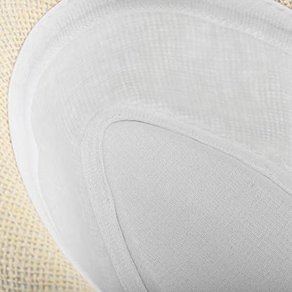 FALETO Unisex Summer Panama Straw Fedora Hat Short Brim Beach Sun Cap Classic - color: #01 Beige