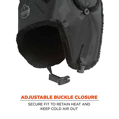 Ergodyne N-Ferno 6802 Thermal Winter Trapper Hat - color: Black, size: Small-Medium