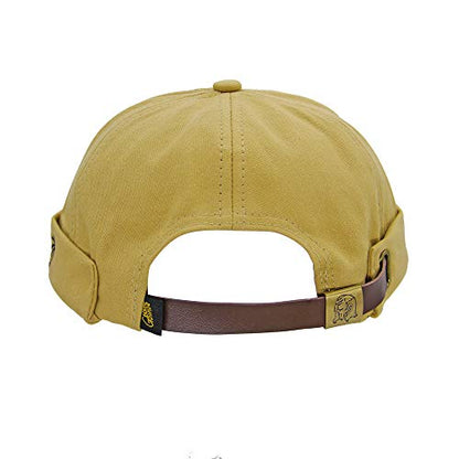 jerague Beanie Hat for Men Women Brimless Cuffed Hat Skullcap Watch Cap Adjustable - color: B-black/Khaki