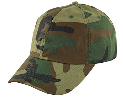 Newhattan Men's Camouflage Polo Style Low-Profile Military Baseball Cap Woodland
