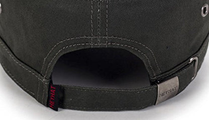 QZUnique Adjustable Flat Top Cap Solid Brim Army Cadet Style Military Hat - color: C- Army Green