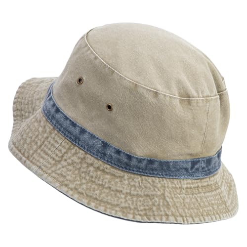 e4Hats.com Big Size Reversible Bucket Hats - color: Khaki Navy, size: XX-Large-3X-Large