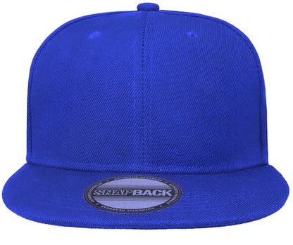 Gelante Plain Blank Flat Brim Adjustable Snapback Baseball Caps LOT 6 Pack - color: Royal