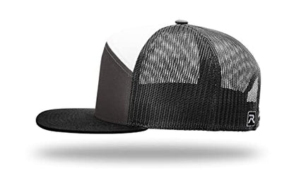 Richardson 168 Hi-Pro 7 Panel Adjustable Snapback Trucker Mesh Back Cap - color: Charcoal/Black/White