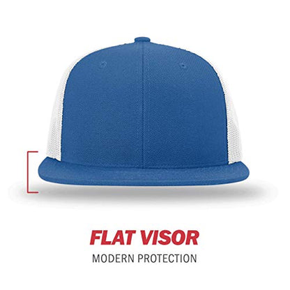 Richardson Unisex 511 Flatbill Trucker Adjustable Snapback Baseball Cap - color: Royal/White