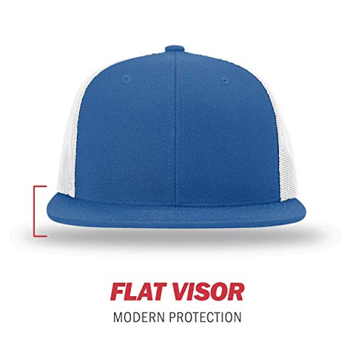 Richardson Unisex 511 Flatbill Trucker Adjustable Snapback Baseball Cap - color: Royal/White