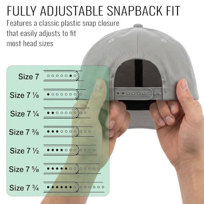 Daxton Men Original Trucker Hat Cotton Twill with Adjustable Snapback 5 Panel A-Frame Cap - color: 2 Pack - All Black, Light Gray Black