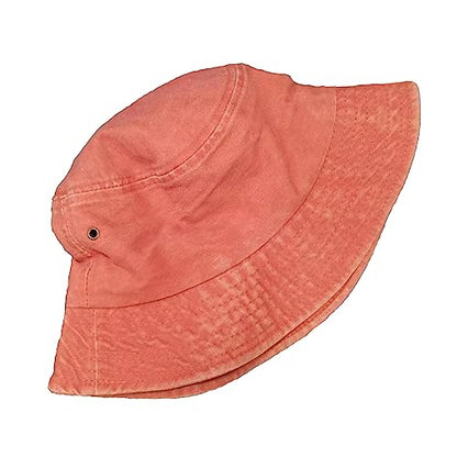 Premium Cotton Bucket Hats,Packable Hats for Men Women,Summer Bucket Hat,Fishing Sun Hats - color: Orange