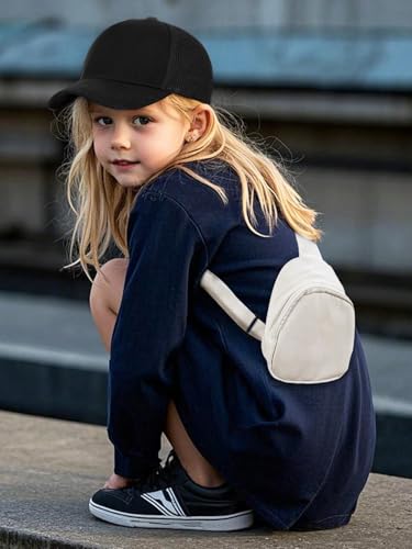 Edoneery Kids Baseball Hat, Adjustable Cotton Cap - color: Mesh-black, style: 3-8 Years