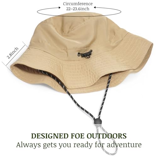Unisex Waterproof Foldable Bucket Hat Packable Sun Cap for Hiking - color: Khaki