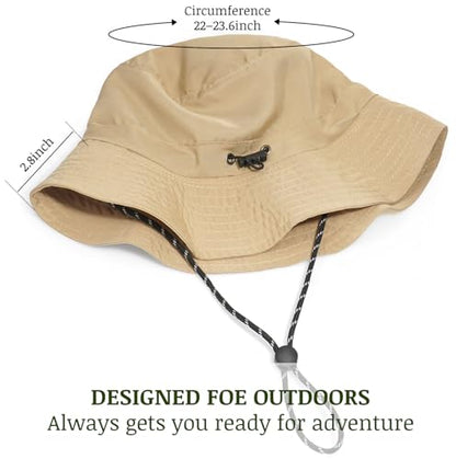 Unisex Waterproof Foldable Bucket Hat Packable Sun Cap for Hiking - color: Khaki