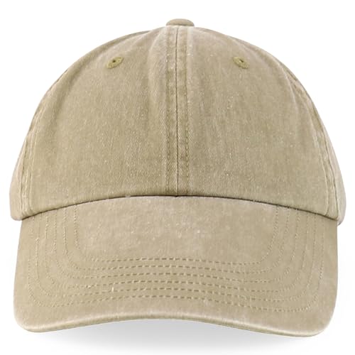 Armycrew XXL Oversize 4 Inch Long Bill Pigment Dyed Baseball Cap - color: Khaki, size: One Size