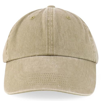 Armycrew XXL Oversize 4 Inch Long Bill Pigment Dyed Baseball Cap - color: Khaki, size: XX-Large