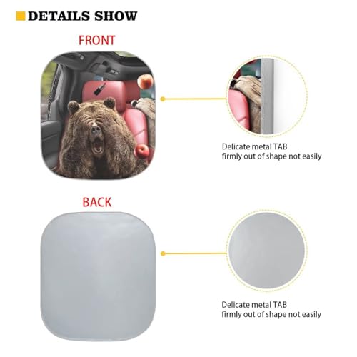 Renewold Windshield Sun Shade for Car, 2-Piece Foldable Front Window Sunshade with Reflective Polyester, Funny Brown Bear Print, Fits Most Sedans, SUVs and Trucks - color: Funny Brown Bear Animal Driving