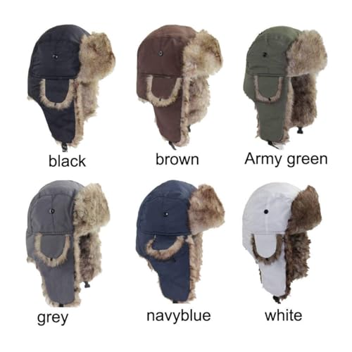 Lukitty Trapper Warm Russian Trooper Hat Winter Skiing Cap Women Men Windproof - color: Green
