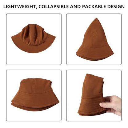 BASSDASH UPF50+ Fishing Bucket Hat for Men Women Lightweight Water Resistant Packable Outdoor Summer Sun Hats FH13 - color: Caramel Brown