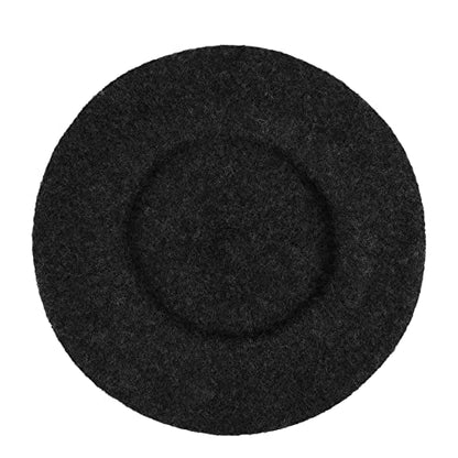 Wheebo Berets for Kids Wool French Beret Hats Artist Painter Hats for Little Girls Boys Solid Color Style - color: Dark Ashy