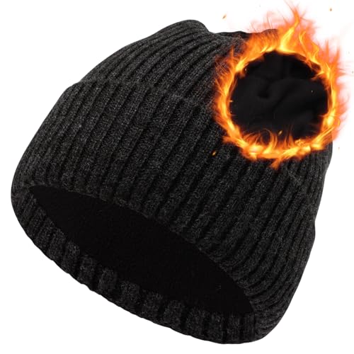 Oversize M/L/XL/XXL Merino Wool Beanie Hat for Men & Women - color: Slate Gray, size: Medium-Large