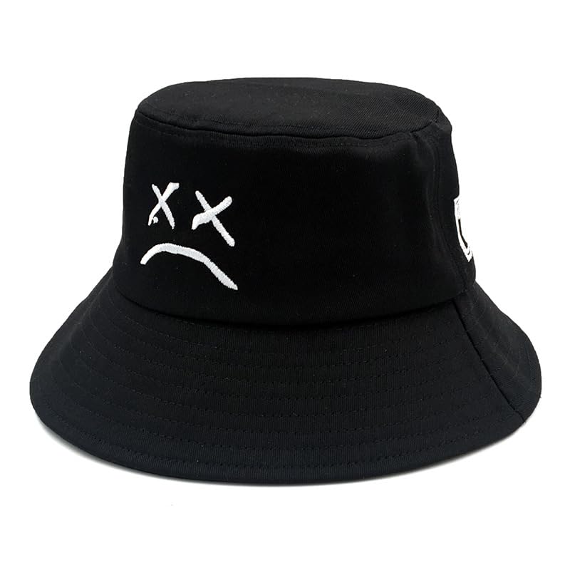 Bucket Hat Unisex Simple Caps Hip Hop Gorros Men Women Cap Beach Fishing Sunhat - color: Black1