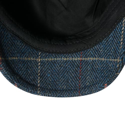 FEINION Men Wool Blend Flat Cap Tweed Newsboy Ivy Hat - color: Plaid Blue