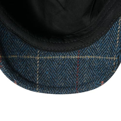 FEINION Men Wool Blend Flat Cap Tweed Newsboy Ivy Hat - color: Plaid Blue