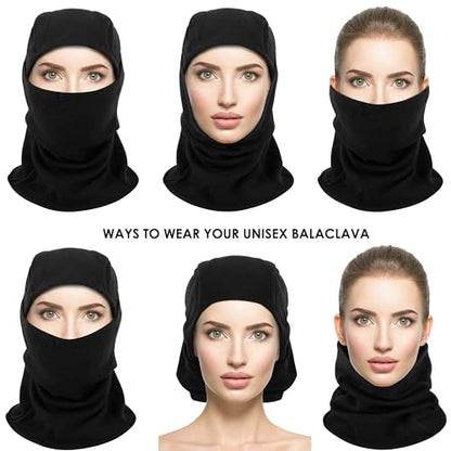 ZUMULIAN Balaclava Ski Mask for Adult, Full Face Mask Winter Fleece Thermal Cold Weather Outdoors Cover for Men Women 2 Packs - color: Black+dgray