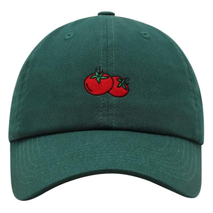 JPAK Two Tomatoes Premium Dad Hat Embroidered Cotton Baseball Cap Vegetables Embroidery - color: Spruce Green
