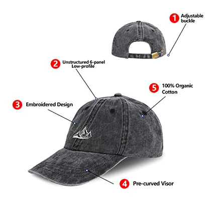 Dad Hat Baseball Cap Unisex Outdoor Unstructured Washed Soft Cotton Mountain Hat - color: Mountain, Black