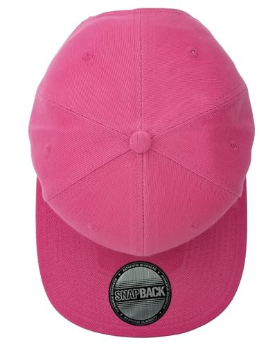 Gelante Plain Blank Flat Brim Adjustable Snapback Baseball Caps LOT 6 Pack - color: Hot Pink