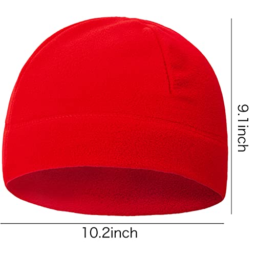 Wild Tribe Synthetic Microfleece Tactical Polartec Watch Cap Fleece Youth Mens Winter Warming Hat Military Skull Cap Beanie - color: Red