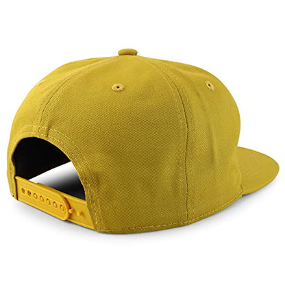 Trendy Apparel Shop Plain Unstructured 5 Panel Flat Bill Snapback Baseball Cap - color: Mustard