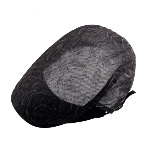 Women's Summer Cute Chiffon Lace Floral Ivy Newsboy Cabbie Gatsby Sun Hat Cap - color: Black